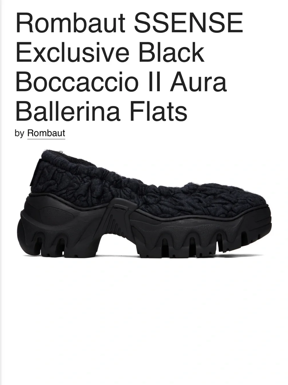 Rombaut SSENSE Exclusive Black Boccaccio II Aura Ballerina Flats (Size 6) - Picture 6 of 6